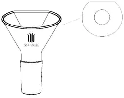 Merck Synthware powder funnel with flattened side