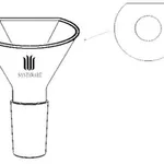 Merck Synthware powder funnel with flattened side