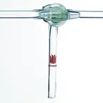 Merck Synthware T-bore glass stopcock Entire assembly