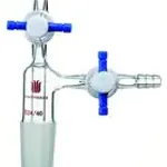 Merck Synthware vacuum transfer adapter with PTFE stopcocks