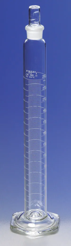 Merck Pyrex graduated cylinders with Pyrex stopper