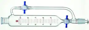 Merck Synthware pressure equalizing addition funnel with PTFE stopcock in equalizing line