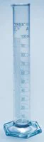 Merck Pyrex measuring cylinder with spout, Class A