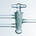 Merck Synthware high vacuum double oblique glass stopcock with hollow plug