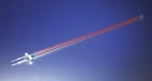 Merck Pyrex class A colored scale burette, with PTFE stopcock plug