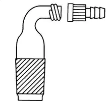 Merck Quickfit right-angle tubing adapter