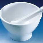 Merck BRAND mortar with pestle, with foot/spout