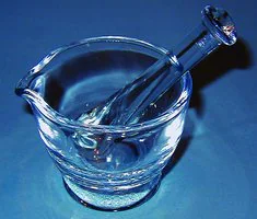 Merck Glass mortar and pestle