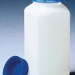 Merck BRAND square bottle with tamper-proof screw cap, PE-HD