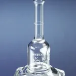 Merck Pyrex certified and serialized micro volumetric flask, with Pyrex stopper