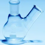Merck Quickfit two-neck round-bottom flasks, with septum-inlet