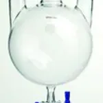 Merck Synthware three neck round bottom flask with bottom outlet