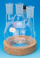 Merck Ace three-neck round-bottom flask with threaded side-arm