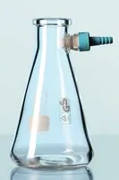 Merck Duran filtering flask, with Keck assembly set