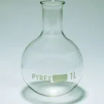 Merck Pyrex Boiling flask, round bottom, narrow neck
