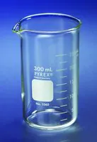 Merck Pyrex Berzelius graduated beaker, tall form with spout