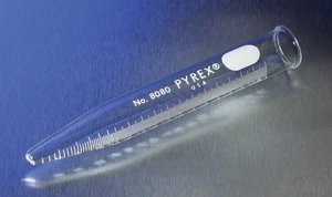 Merck Pyrex centrifuge tubes with beaded rim and white enamel graduations