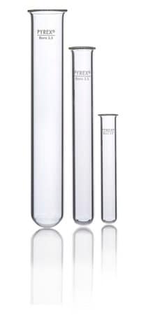 Merck Pyrex Test tubes, with rim, heavy wall
