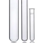 Merck Pyrex Test tubes, with rim, heavy wall