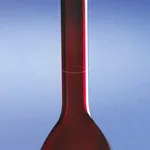 Merck Pyrex volumetric flask, low actinic, heavy duty wide mouth, with Pyrex stopper