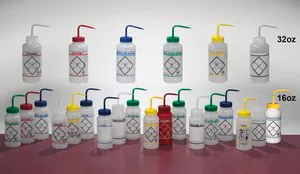 Merck Scienceware safety labeled wash bottles