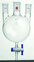 Merck Synthware three neck round bottom flask with bottom outlet
