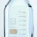 Merck Duran square bottle, clear, with cap and pouring ring (PP)