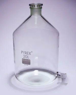 Merck Pyrex Aspirator bottles with ground glass side-socket and neck