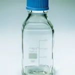 Merck Pyrex Media-Lab Bottles, square, with cap and pouring ring, with printed trace code