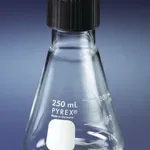 Merck Pyrex narrow-mouth Erlenmeyer flask with screw-cap