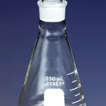 Merck Pyrex narrow-mouth Erlenmeyer flask with ST stopper