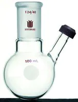 Merck Synthware round bottom flask with threaded side inlet