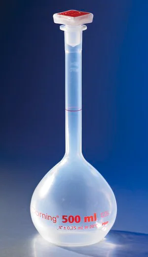 Merck Corning reusable volumetric flask, Class A