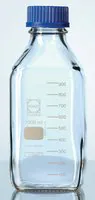 Merck Duran square bottle, clear, with cap and pouring ring (PP)