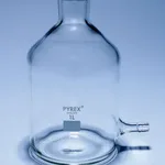 Merck Pyrex Aspirator bottles with tubing side-arm and unground neck