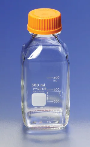 Merck Pyrex square media storage bottle