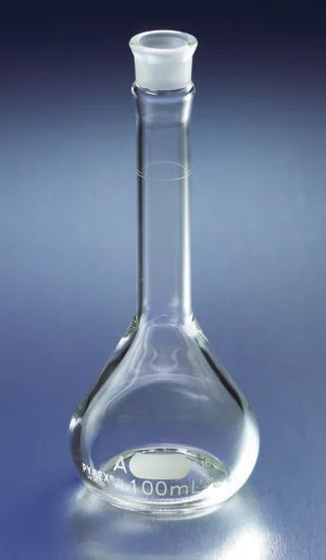 Merck Pyrex wide mouth micro volumetric flask with Pyrex ST stopper