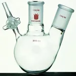 Merck Synthware two neck reaction flask with glass stopcock