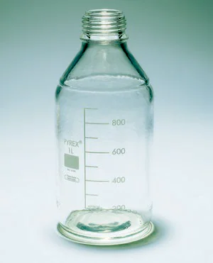 Merck Pyrex Media-Lab Bottles, plastic coated, with-out cap and pouring ring, with printed trace code