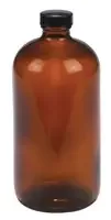 Merck Wheaton amber-glass safety-coated bottle