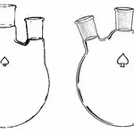 Merck Ace three-neck round-bottom flasks