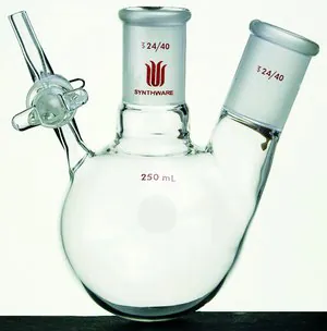 Merck Synthware two neck reaction flask with glass stopcock