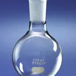 Merck Pyrex flat-bottom boiling flask, short neck with 24/40 joint