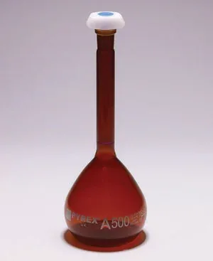 Merck Pyrex Volumetric flask, heavy duty, class A, amber, USP/ISO/DIN tolerances,