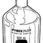 Merck PYREXPLUS narrow-mouth reagent bottle, with Pyrex ST stopper, protective coating