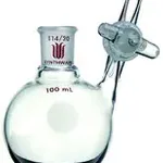 Merck Synthware single neck reaction flask with glass stopcock