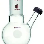 Merck Synthware round bottom flask with threaded side inlet