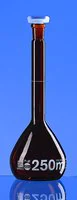 Merck BRAND BLAUBRAND volumetric flask, PP stopper, amber glass