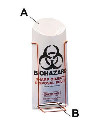 Merck Sharps safety pouch stand