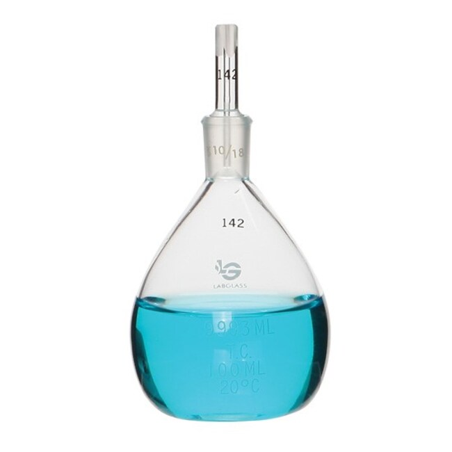 Thermo Fisher Scientific Gay-Lussac Bottle with Stoppers, Unadjusted, 10mL